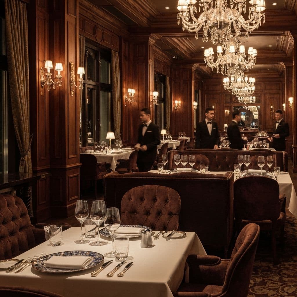Interno elegante di un ristorante romano