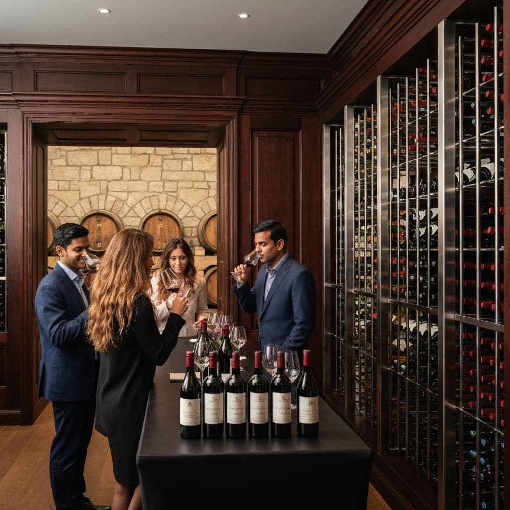 Degustazione vino in cantina elegante
